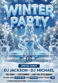 winter party A4 template