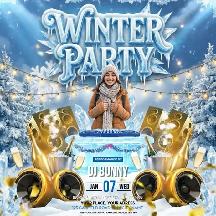 winter party Template | PosterMyWall