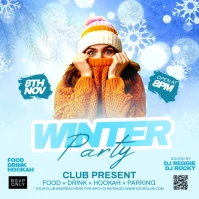Winter party โพสต์บน Instagram template