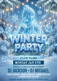 winter party A4 template