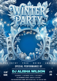 winter party A4 template