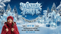 Winter Party Pantalla Digital (16:9) template