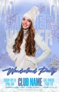 winter party Demi-page de format Wide template