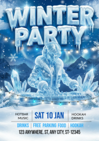 winter party A4 template