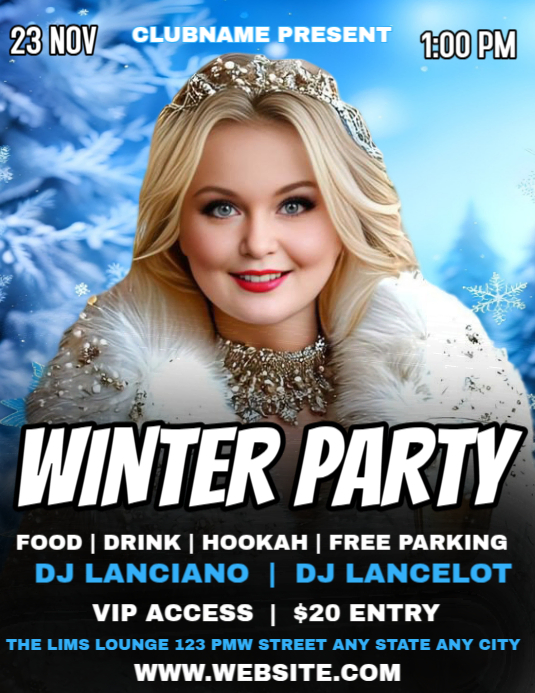 Winter Party Flyer (us Letter) Template | PosterMyWall