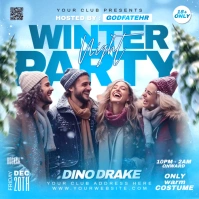 Winter party flyer Message Instagram template