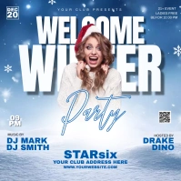 Winter party flyer Message Instagram template