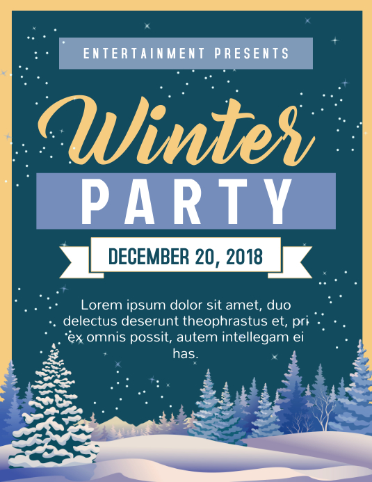 Winter Party Flyer Template PosterMyWall