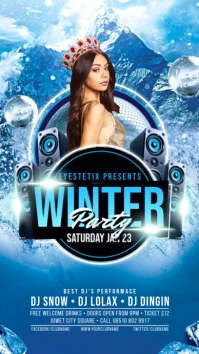 Winter Party Flyer / Poster Template Instagram Story