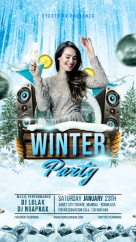 Winter Party Flyer / Poster Template Instagram Story