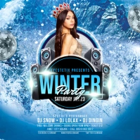 Winter Party Flyer / Poster Template Square (1:1)