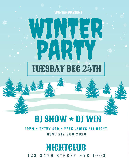 Winter Party Flyer Template PosterMyWall