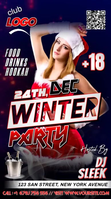 WINTER PARTY FLYER TEMPLATE POSTER | PosterMyWall