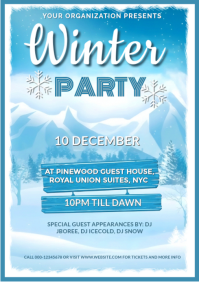 Winter Party Flyer Template winter festival Poster december Party Invitation Design a4