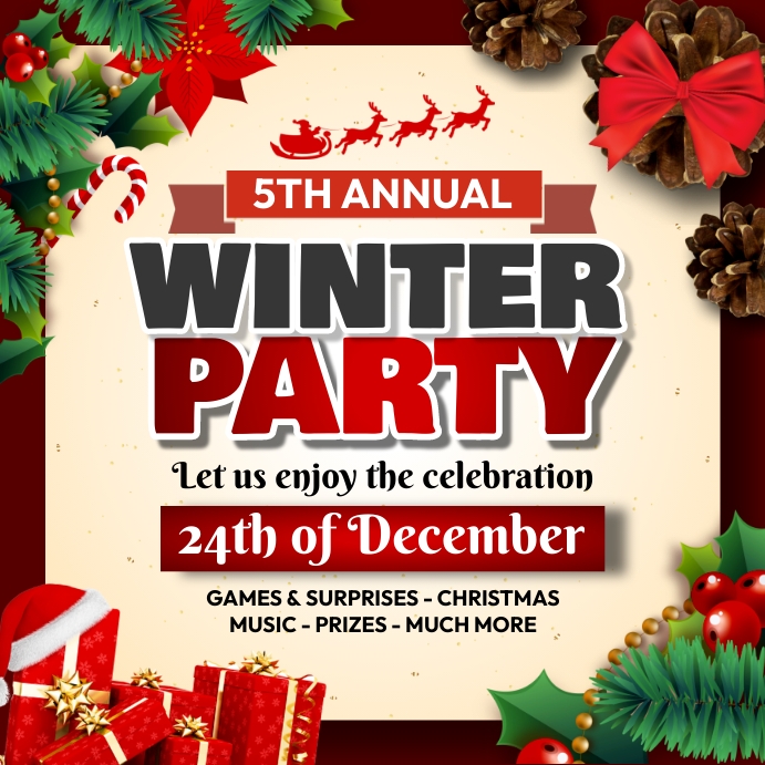 Winter Party Instagram Ads template