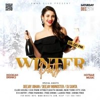 winter party invitation Square (1:1) template