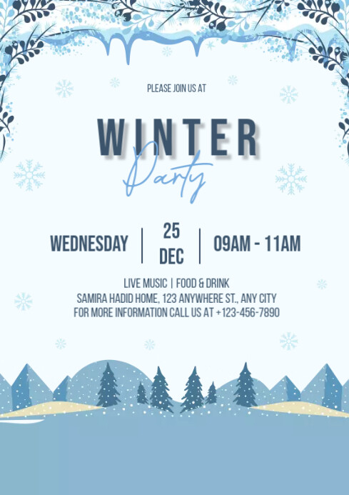Winter Party Invitation Template PosterMyWall