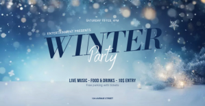 winter Party Invitation template Image partagée Facebook