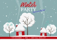 winter party invite Postal template