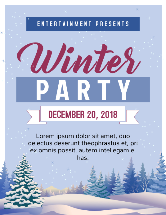 Winter Party Poster Flyer Template PosterMyWall