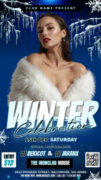 Winter Party Template Digital Display (9:16)