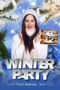 Winter Party Video Ads Plakkaat template