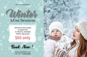Winter Photography Mini Session Etiket template