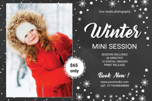 Winter Photography Mini session Etichetta template