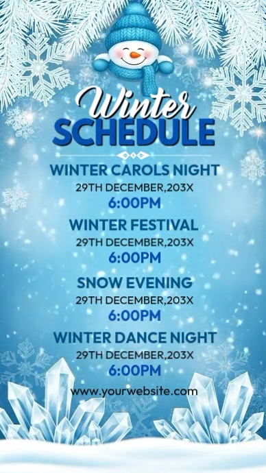 Winter Program Schedule Template | PosterMyWall