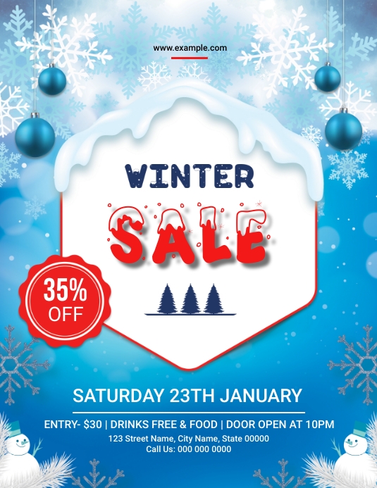 Winter Rent Promo Flyer Winter Promotional Sale Flyer Template | PosterMyWall