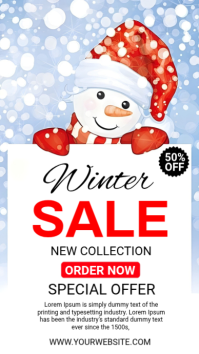 winter sale ad design template