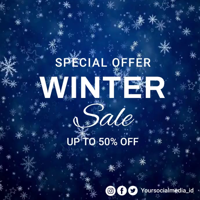 winter sale โพสต์บน Instagram template