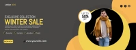 Winter sale facebook cover photo template