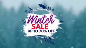 Turquoise Winter Sale Facebook Cover Video Template
