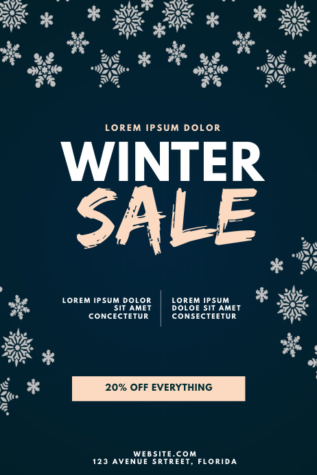 Winter Rent Promo Flyer Winter Sale Flyer Design Template | PosterMyWall