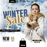Winter sale poster Cuadrado (1:1) template