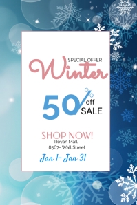 Winter Sale Poster Плакат template