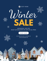 Winter Sale Simple Poster Ulotka (US Letter) template