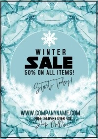 winter sale template offer A4