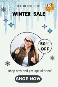 winter sale video ad poster template Pinterest-grafik