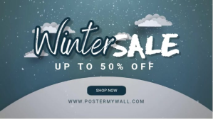 Turquoise Winter Sale Digitalt display Template