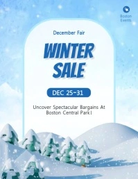 Winter sale video template Volante (Carta US)