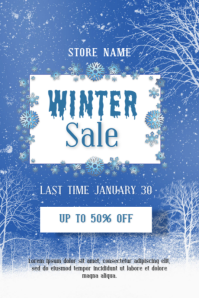 Blue Winter Sale Tumblr-grafik Template