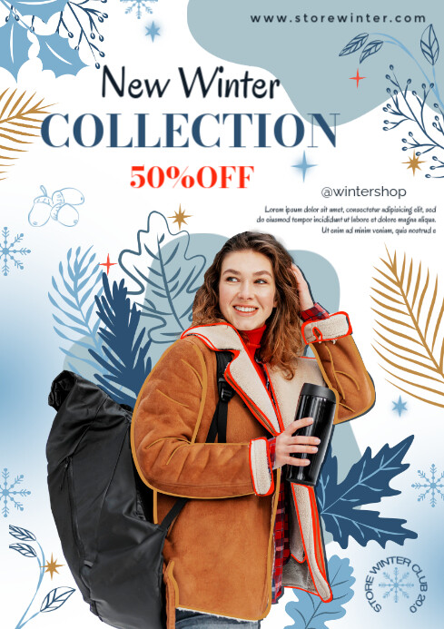 Winter season poster template A4