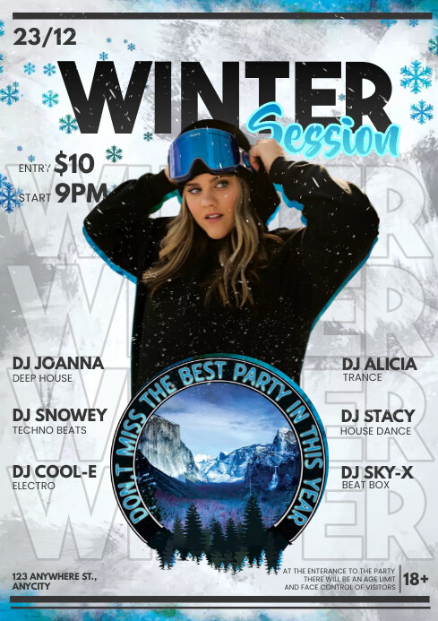 Winter Session Party A4 template