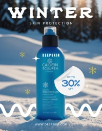 Winter Skincare Product Focused Flyer template