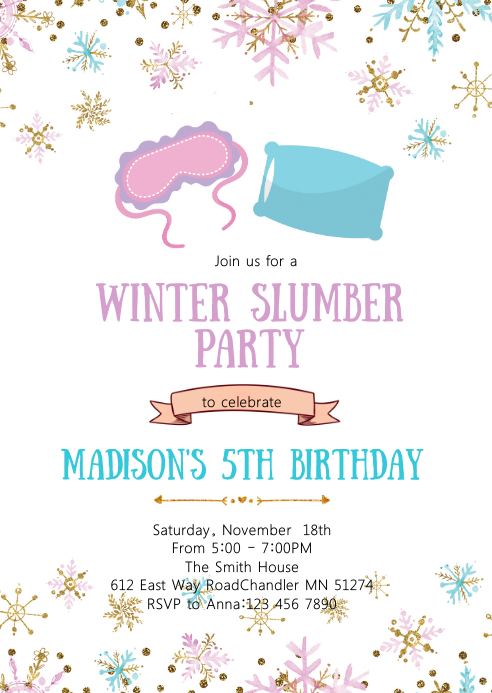 Modele Invitation De Fete D Anniversaire Soiree Pyjama D Hiver Postermywall Modele Invitation De Fete D Anniversaire Soiree Pyjama D Hiver Postermywall