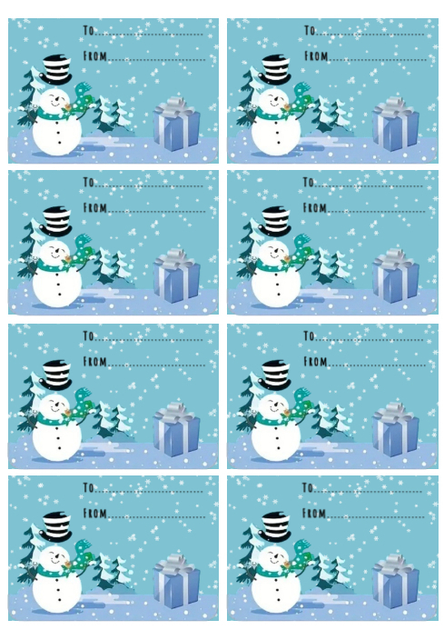 Copy of Winter Snow Illustrative Printable Christmas Gift Labels A4 ...