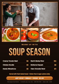 Zwart Soup Season Menu A4 Template
