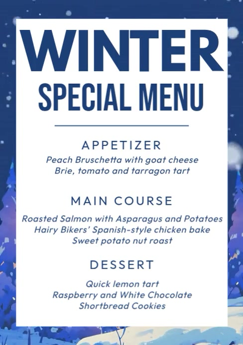 Winter Special Menu Templat | PosterMyWall